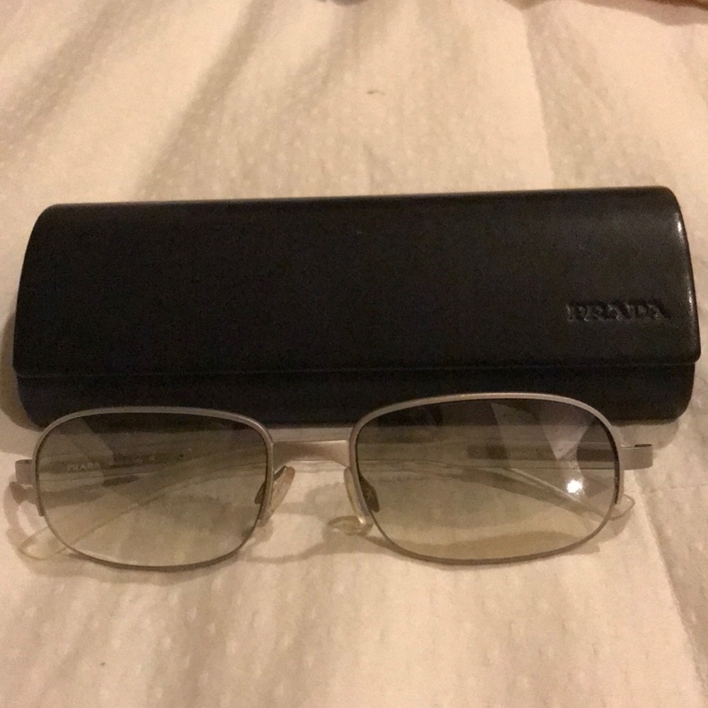 Authentic Prada silver sun glasses